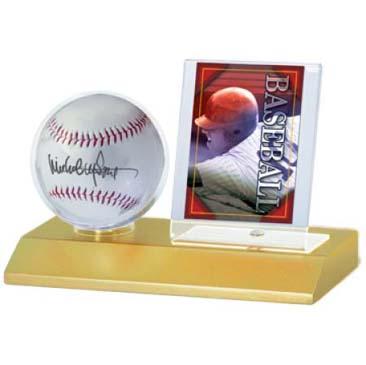Baseball & Card Light Wood Holder