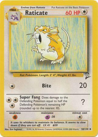 Raticate - 58/130 Uncommon Unlimited Edition