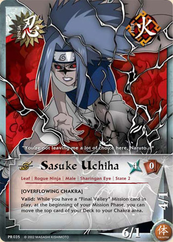 Sasuke Uchiha - PR-035 - Common - 1st Edition - Naruto CCG Singles