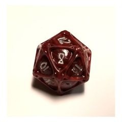 PolyHero - 1d20 Orb - Heartwood with Moonsilver