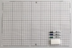 Role 4 Initiative - Dice Tower - Double-Sided Dry-Erase Battlemat Grid, 1 inch squares, 24x36,  White, with 3 markers & eraser