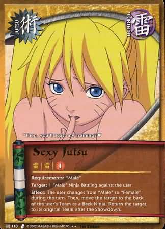 NARUTO ナルト CCG Sexy Jutsu Diamond Foil Sexy Jutsu - J-110 - Rare - 1st Edition - Diamond Foil - Naruto
