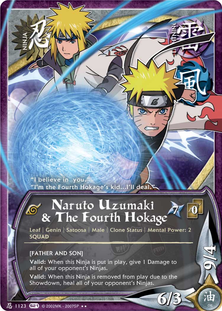 Naruto Uzumaki & The Fourth Hokage - N-1123 - Rare - 1st Edition