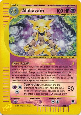 Alakazam - 1/165 - Holo Rare - Reverse Holo