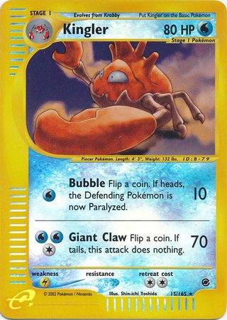 Kingler - 15/165 - Holo Rare - Reverse Holo