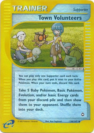 Town Volunteers - 136/147 - Uncommon - Reverse Holo