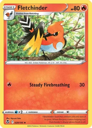 Fletchinder - 028/195 - Uncommon - Reverse Holo
