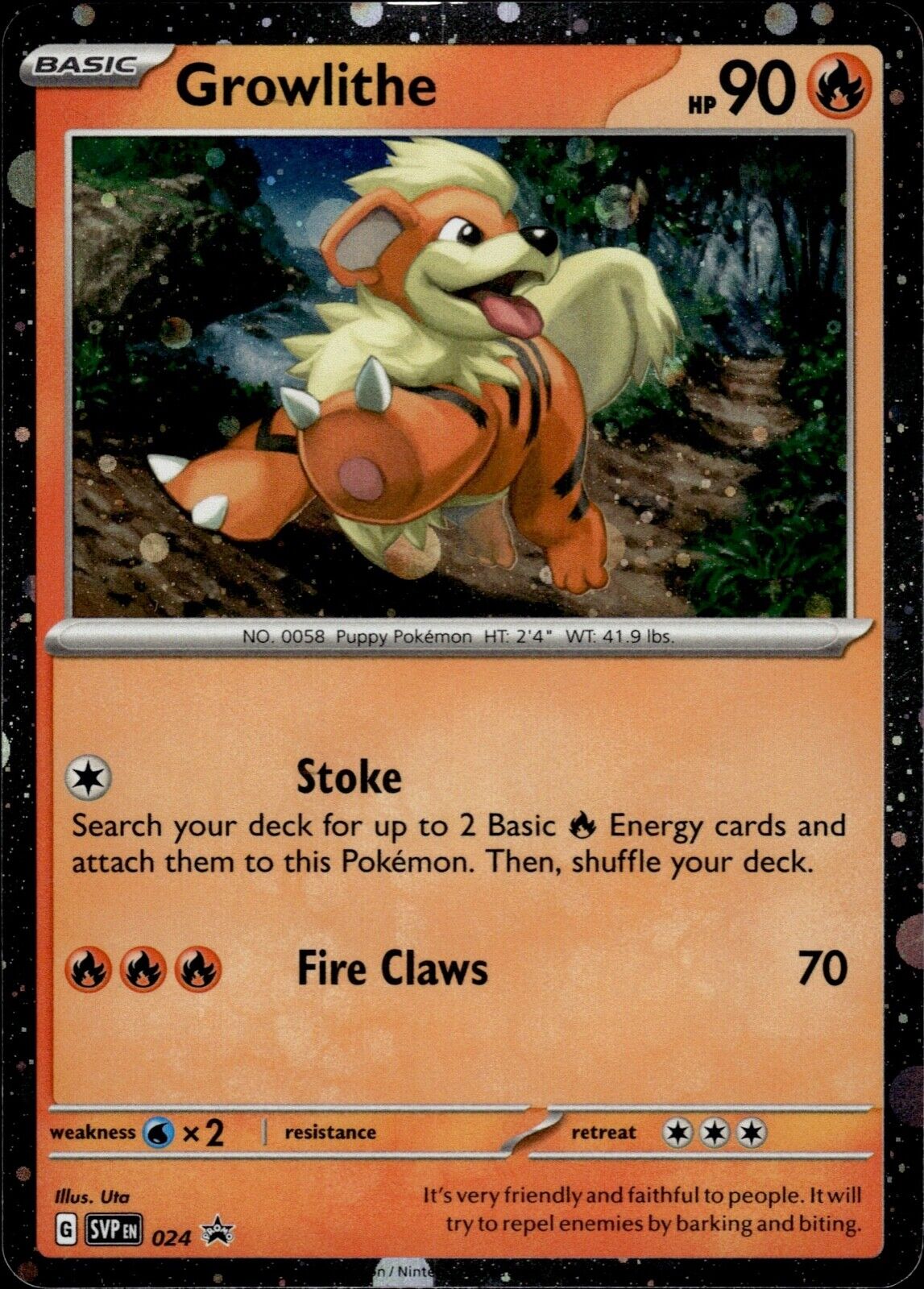 Growlithe - SVP024 - SVP Black Star Promos - Cosmos Holo