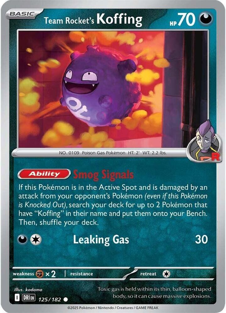 Team Rocket's Koffing - 125/182 - Common - Reverse Holo