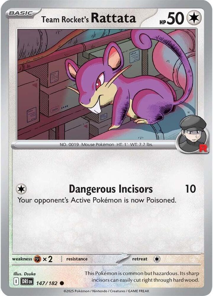 Team Rocket's Rattata - 147/182 - Common - Reverse Holo