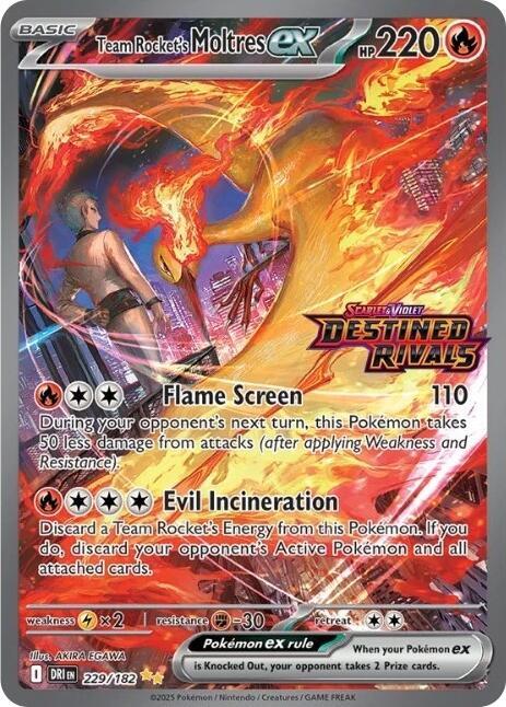 Team Rocket's Moltres ex (Destined Rivals Stamp) - 229/182 - Special Illustration Rare