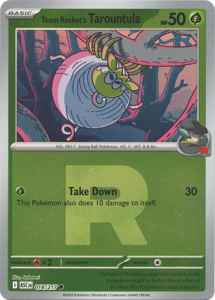 Team Rocket's Tarountula (Team Rocket) - 018/217 - Common - Reverse Holo