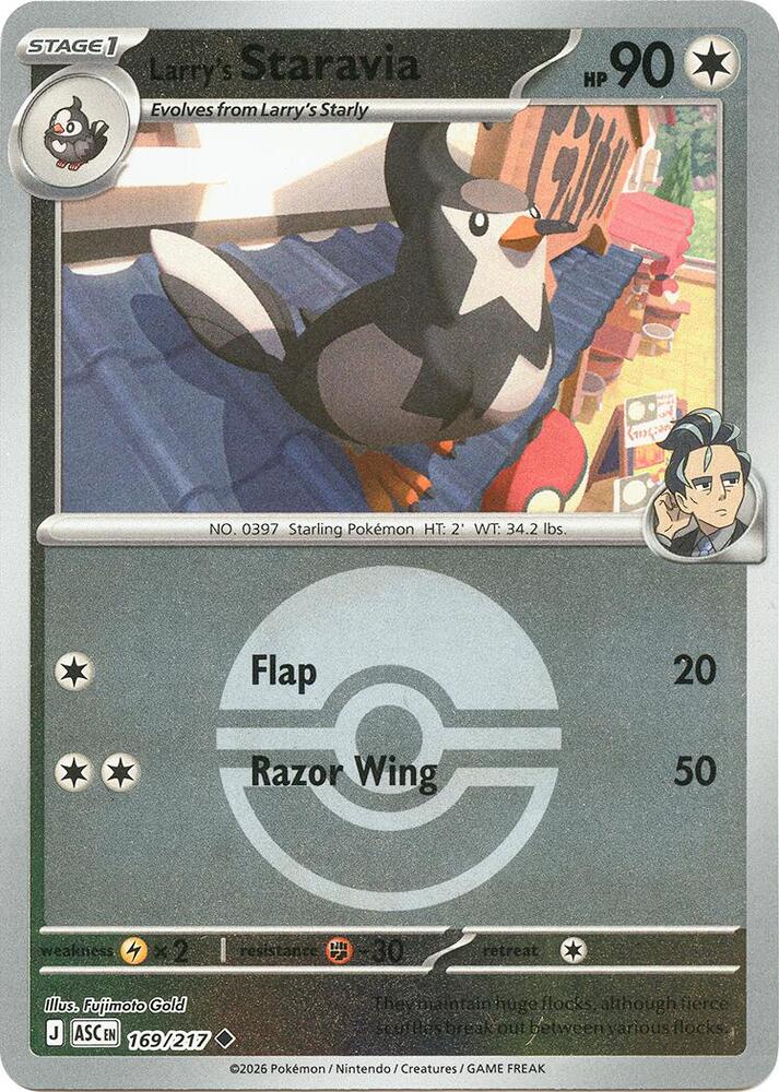 Larry's Staravia (Poke Ball) - 169/217 - Uncommon - Reverse Holo