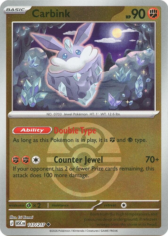 Carbink (Love Ball) - 117/217 - Uncommon - Reverse Holo