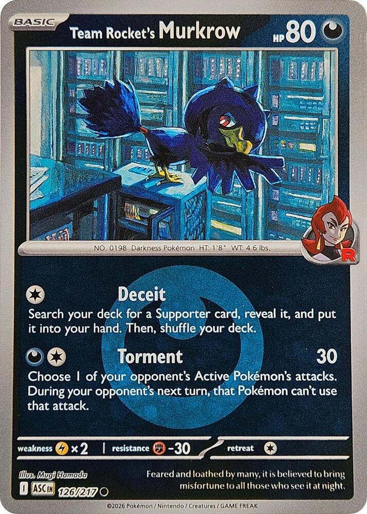 Team Rocket's Murkrow (Energy Symbol) - 126/217 - Common - Reverse Holo