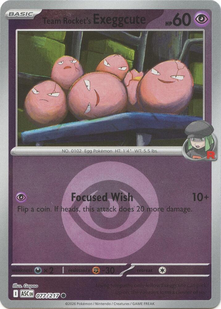 Team Rocket's exeggcute (Energy Symbol) - 077/217 - Common - Reverse Holo
