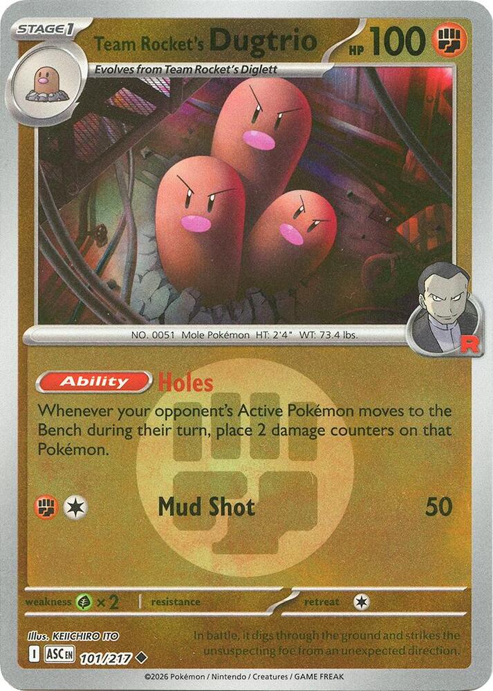 Team Rocket's Dugtrio (Energy Symbol) - 101/217 - Uncommon - Reverse Holo