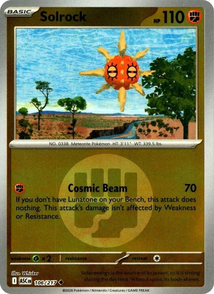 Solrock (Energy Symbol) - 106/217 - Uncommon - Reverse Holo