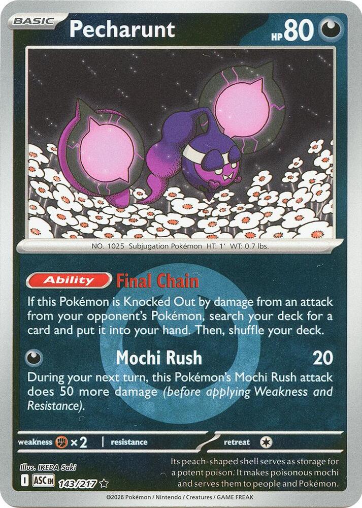 Pecharunt (Energy Symbol) - 143/217 - Rare - Reverse Holo