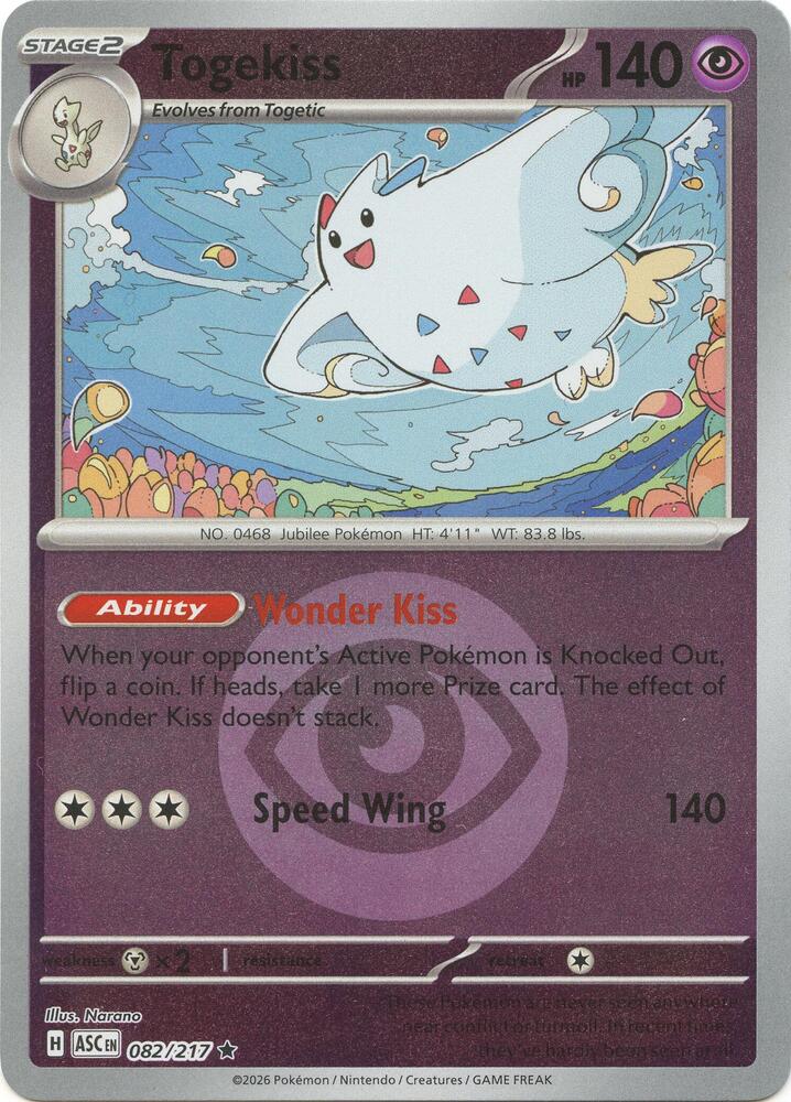 Togekiss (Energy Symbol) - 082/217 - Rare - Reverse Holo