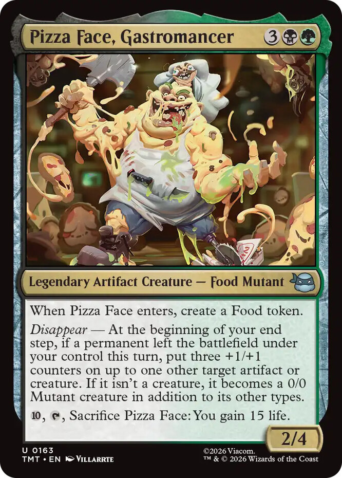 x4 Pizza Face, Gastromancer - Foil U MTG Teenage Mutant Ninja