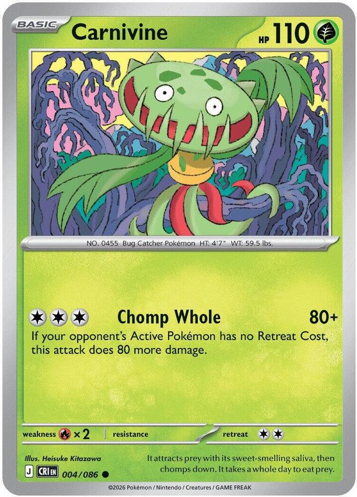 Carnivine - 004/086 - Common - Reverse Holo