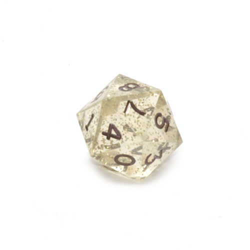 GameScience Precision Gold Glitter d20 inked