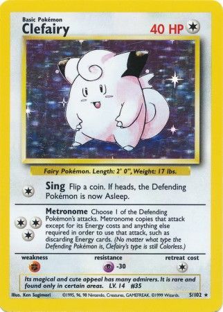 Clefairy - 5/102 - Holo Rare - Unlimited Edition